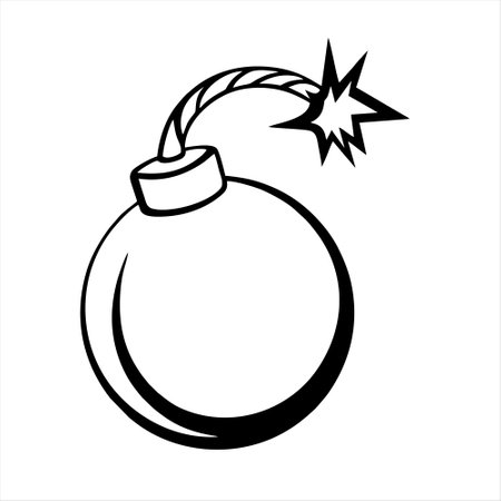 Hand bomb icon isolated on white background. Vector illustration. Eps 10.のイラスト素材
