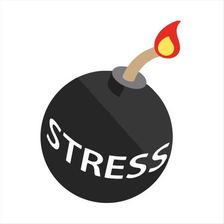 Bomb with a burning fuse. Flat vector illustration isolated on white background.のイラスト素材