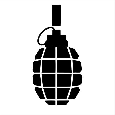 Hand grenade icon isolated on white background. Vector illustration. Eps 10.のイラスト素材