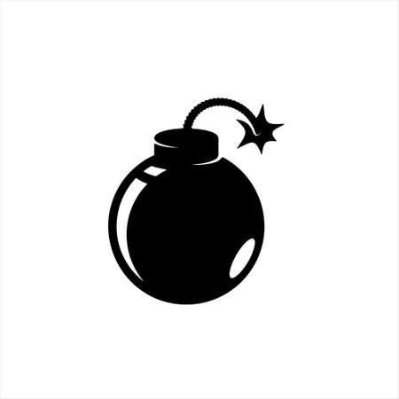 Bomb icon isolated on white background. Vector illustration. Eps 10.のイラスト素材
