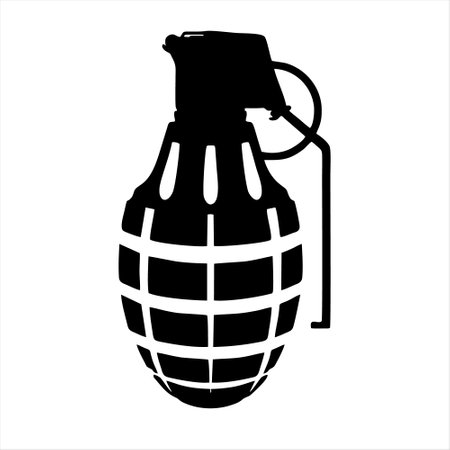 Hand grenade icon, vector illustration. Flat design style. Made in vectorのイラスト素材