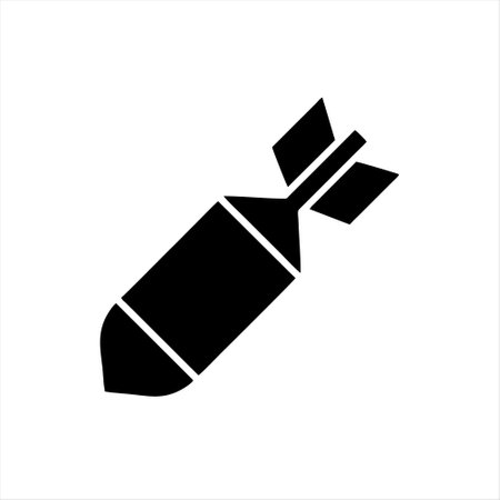 Missile icon isolated on white background. Flat design. Vector illustration.のイラスト素材