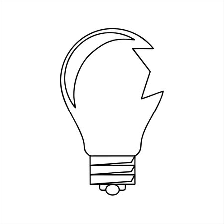 bulb light idea symbol line art vector illustration on a white backgroundのイラスト素材