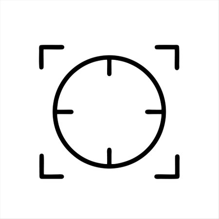 Vector target icon. Pixel perfect, editable stroke line art.のイラスト素材