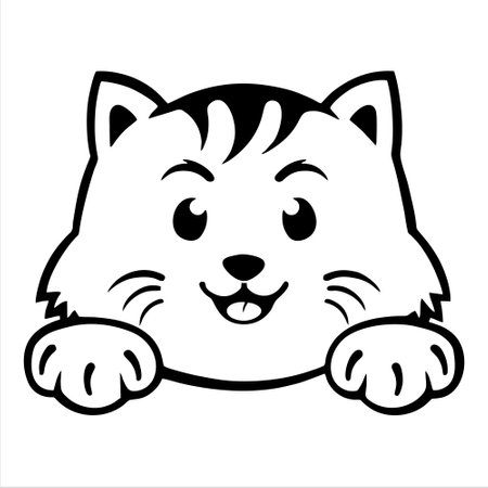 Cute cat cartoon isolated on the white background. Vector illustration.のイラスト素材