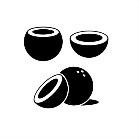 Coconut icon vector illustration. Isolated on white background.のイラスト素材