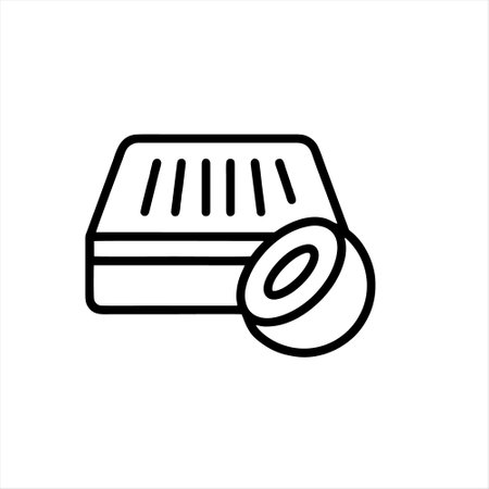 Vector line icon of car air filter. Editable stroke. Pixel perfect.のイラスト素材