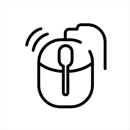 line computer mouse icon, vector illustration, editable outline stroke.のイラスト素材