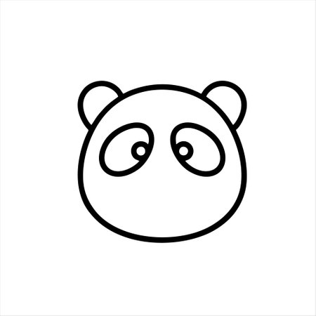 panda face line art icon, vector illustration, eps10のイラスト素材