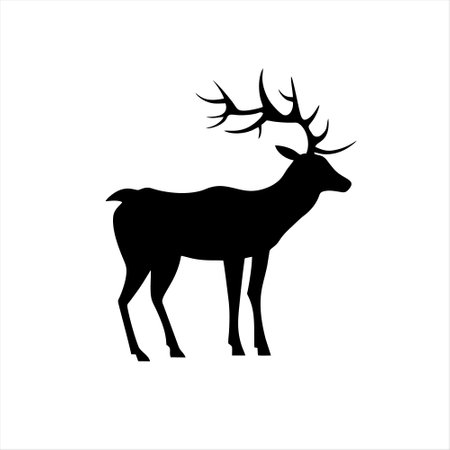deer silhouette isolated on white background. Vector illustration. EPS 10のイラスト素材