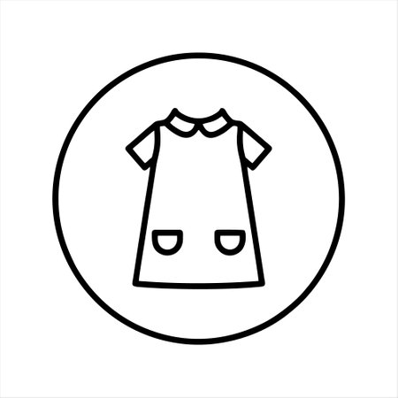 clothes vector line icon on white background, clothes line icon illustrationのイラスト素材