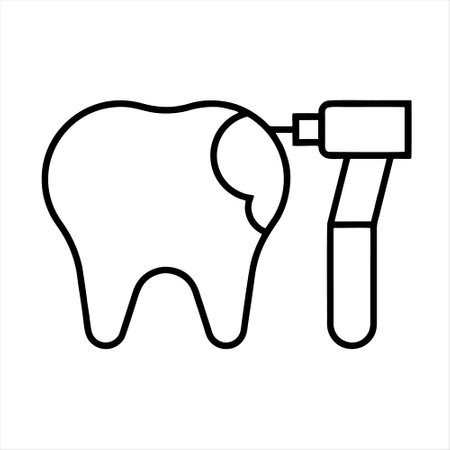 dental x-ray icon, vector illustration. Editable line stroke.のイラスト素材