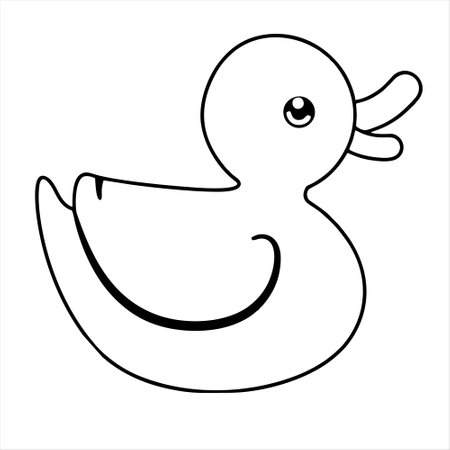 Coloring book for children: duck. Black and white vector illustration.のイラスト素材