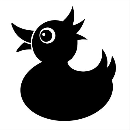 Vector image of a rubber duck silhouette on a white background. Eps 10のイラスト素材