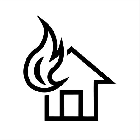 House fire icon. Simple vector illustration. Flat design style eps 10のイラスト素材