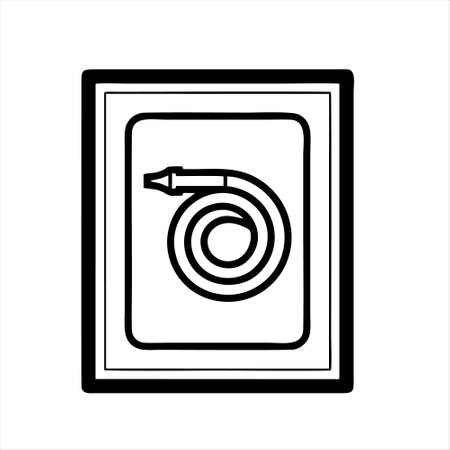 Electric plug line art icon. Vector illustration. Isolated on white background.のイラスト素材