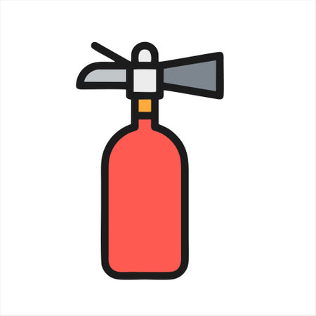 Fire extinguisher flat color icon. Vector illustration on white background.のイラスト素材