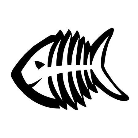 Fish skeleton icon. Simple illustration of fish skeleton vector icon for webのイラスト素材