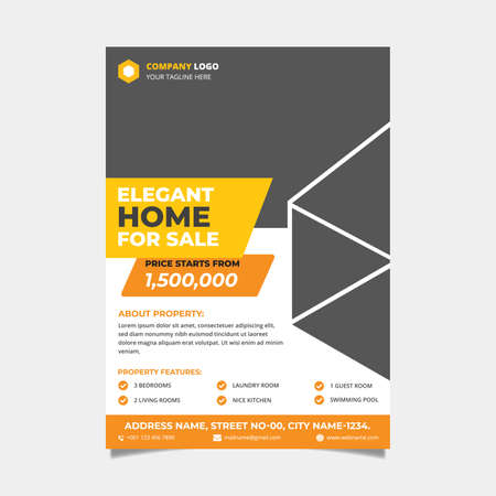 Real Estate Flyer Design and Vector Templateのイラスト素材