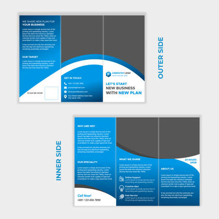 Corporate Tri Fold Brochure Design and Template.のイラスト素材