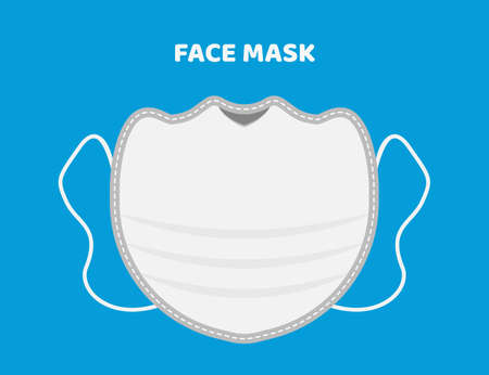 Blue Medical Blue Face Mask Design Virus and Dust Protection Mask.のイラスト素材