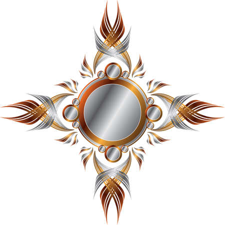 Symmetrical Gold and Silver Frameのイラスト素材