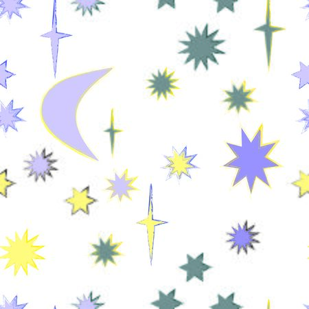 Stars, moon, nightのイラスト素材