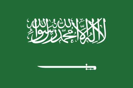 Flag of Saudi Arabia Kingdom.Vector. Correct color. Correct slogan La Elah Ella Allah.のイラスト素材