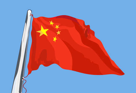 Flag of Europe. Waving in the wind. Vectorのイラスト素材