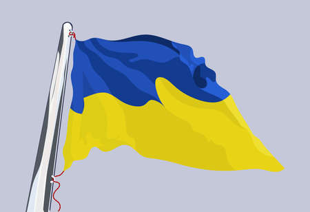 Flag of Europe. Waving in the wind. Vectorのイラスト素材