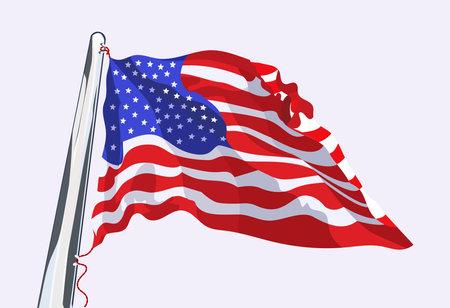 Flag of Europe. Waving in the wind. Vectorのイラスト素材