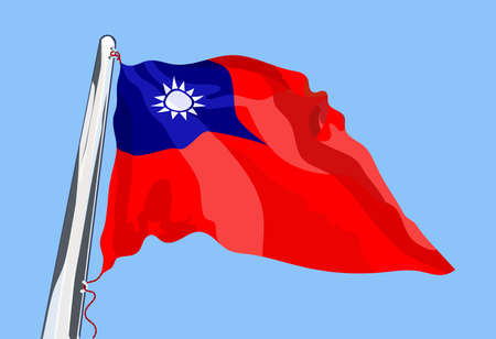 Flag of Europe. Waving in the wind. Vectorのイラスト素材