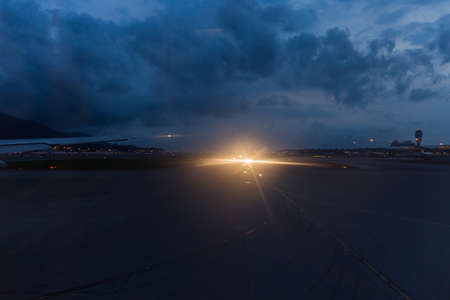Night view of Hong Kong International Airport のeditorial素材