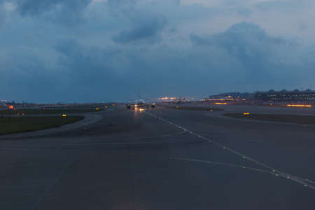 Night view of  Hong Kong International Airportのeditorial素材
