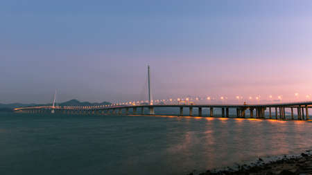 Shenzhen Bay at nightの写真素材