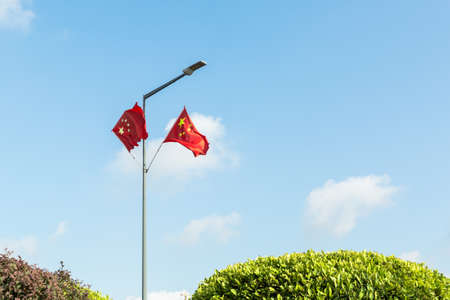The red flag of chinaの写真素材