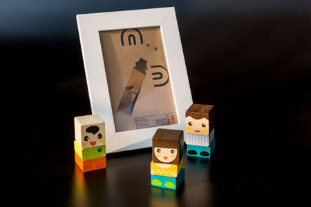 Toy building blocks and picture frames