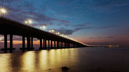 Shenzhen along the high-speed night sceneの写真素材