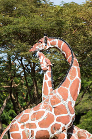 giraffe statue under the sunlightの写真素材
