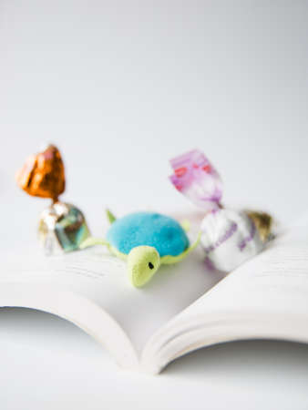 soft toys, candy & bookの写真素材