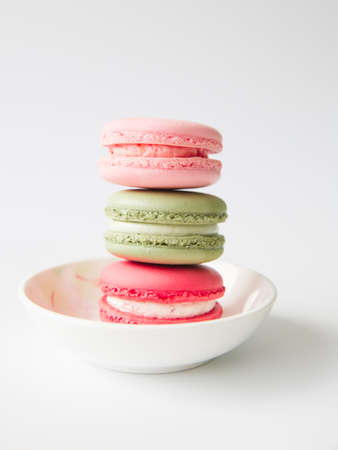 Macaroons in a bowlの写真素材