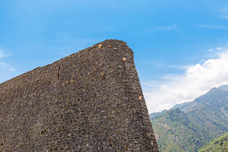 ancient rampart and mountainsのeditorial素材