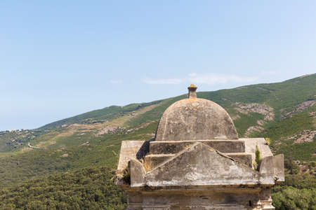 mausoleum's top and mountainのeditorial素材