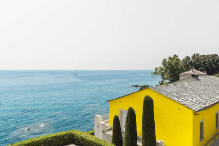 house by the sea,coast of Bastia,Corsica,Franceのeditorial素材