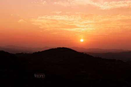 mountain in sunset glowのeditorial素材
