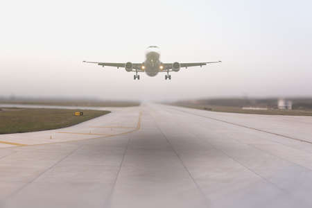 airplane and airport runwayのeditorial素材