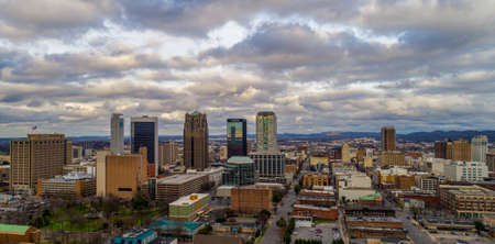 Downtown Birmingham, Alabama at sunset in February 2020のeditorial素材