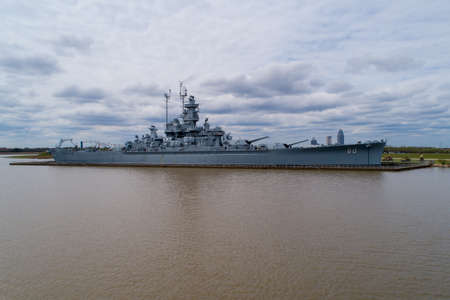 The USS Alabama battleship in March of 2021のeditorial素材