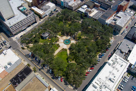 Aerial view of Bienville Square in downtown Mobile, Alabama