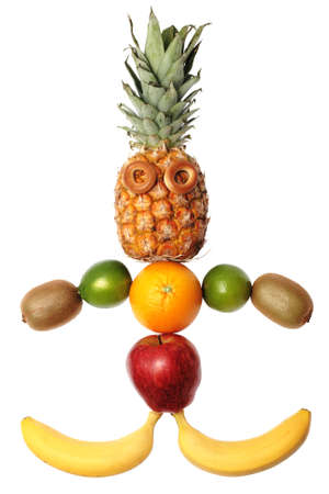 Fruit composition, isolated on white backgroundの写真素材